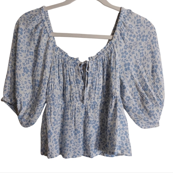 Billa B Floral Print Puff Sleeve Blouse- size M - Picture 3 of 8